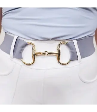 Sandstorm Equestrian SANDSTORM GOLD SNAFFLE BELT - Light Grey