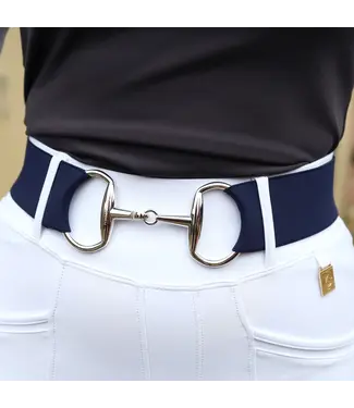 Sandstorm Equestrian SANDSTORM SILVER SNAFFLE BELT - Navy