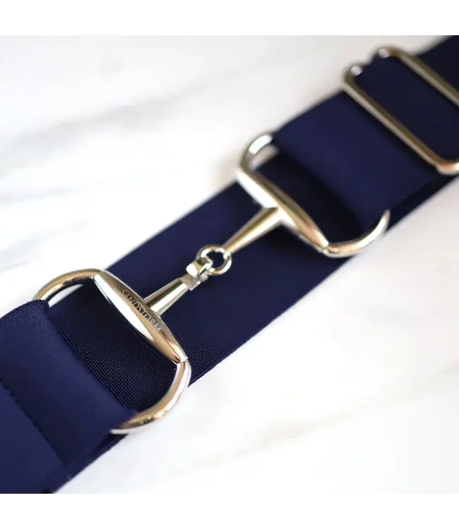 SANDSTORM SILVER SNAFFLE BELT - Navy