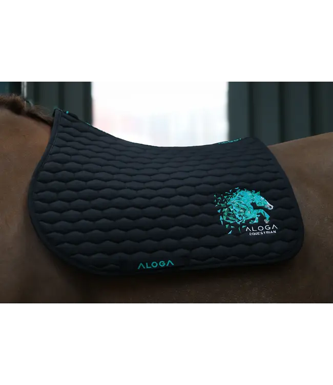 ALOGA JUMPING SADDLE PAD with Logo - Navy & Silver