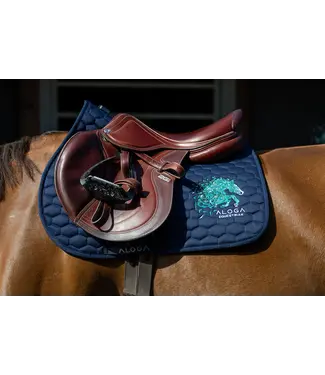 Aloga ALOGA JUMPING SADDLE PAD with Logo - Navy & Silver