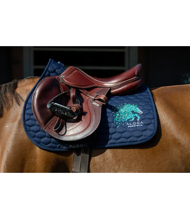 ALOGA JUMPING SADDLE PAD with Logo - Black & Mint