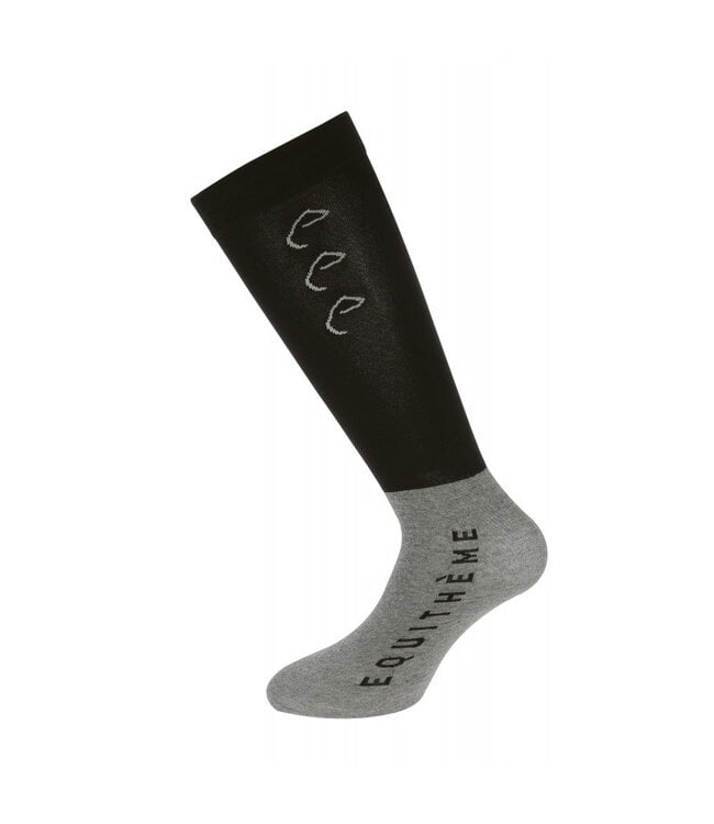 EQUITHEME 'COMPETE' SOCKS - Black/Light Grey