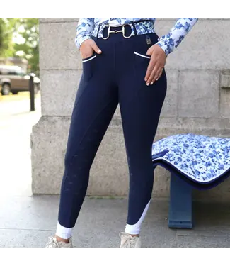 Sandstorm Equestrian SANDSTORM LUXE PERFORMANCE HYBRID LEGGINGS - Classic Navy