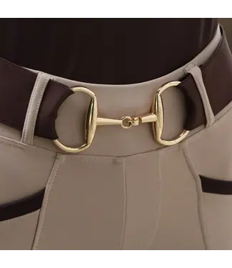 Sandstorm Equestrian SANDSTORM GOLD SNAFFLE BELT - Chocolate