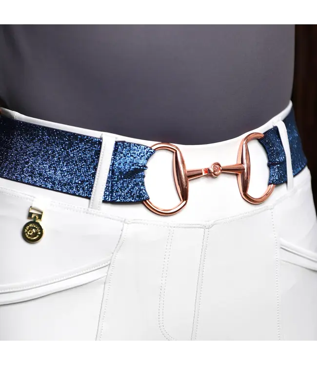 SANDSTORM GOLD SNAFFLE BELT - Shimmer Navy