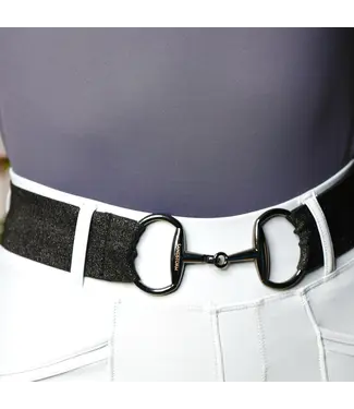 Sandstorm Equestrian SANDSTORM GOLD SNAFFLE BELT - Shimmer Black