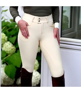 Sandstorm Equestrian SANDSTORM PERFORMANCE HYBRID LEGGINGS - Buttermilk