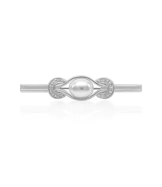 Equetech PEARL & HORSESHOES STOCK PIN - Silver
