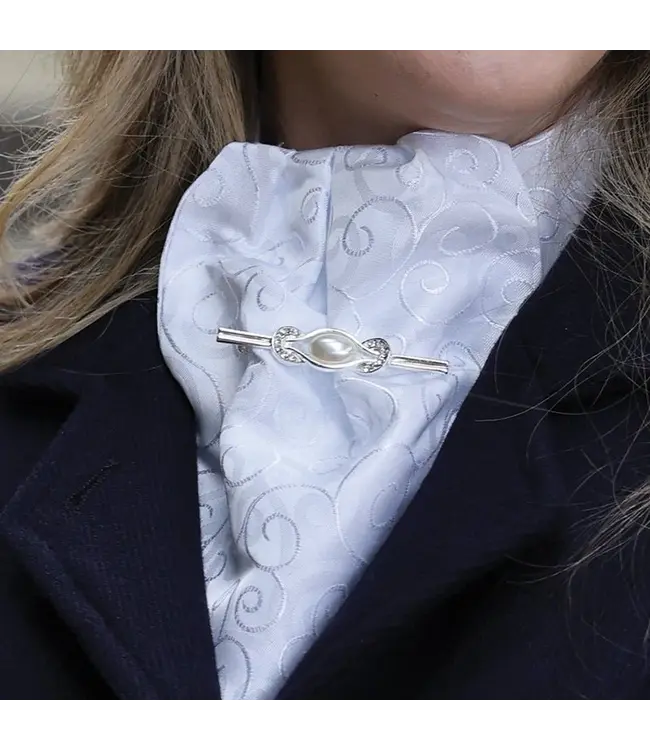 PEARL & HORSESHOES STOCK PIN - Silver