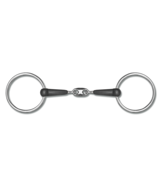 Waldhausen WALDHAUSEN DOUBLE JOINTED RUBBER SNAFFLE BIT Waldhausen WALDHAUSEN DOUBLE JOINTED RUBBER SNAFFLE BIT