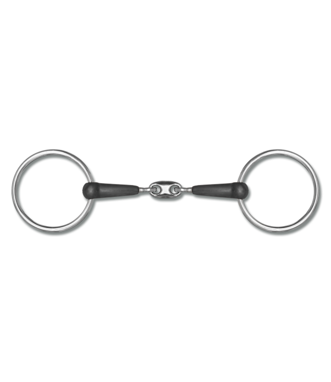 WALDHAUSEN DOUBLE JOINTED RUBBER SNAFFLE BIT