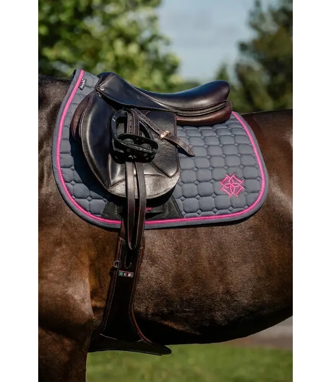 DAPPLE GP SADDLE PAD - Grey/Fushia