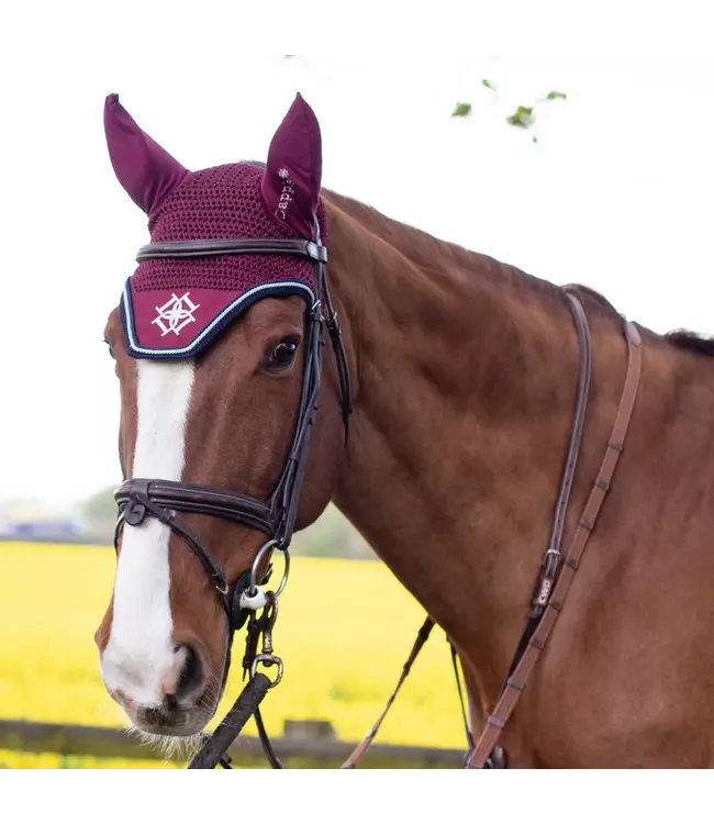 DAPPLE FLY VEIL - Burgundy/Navy