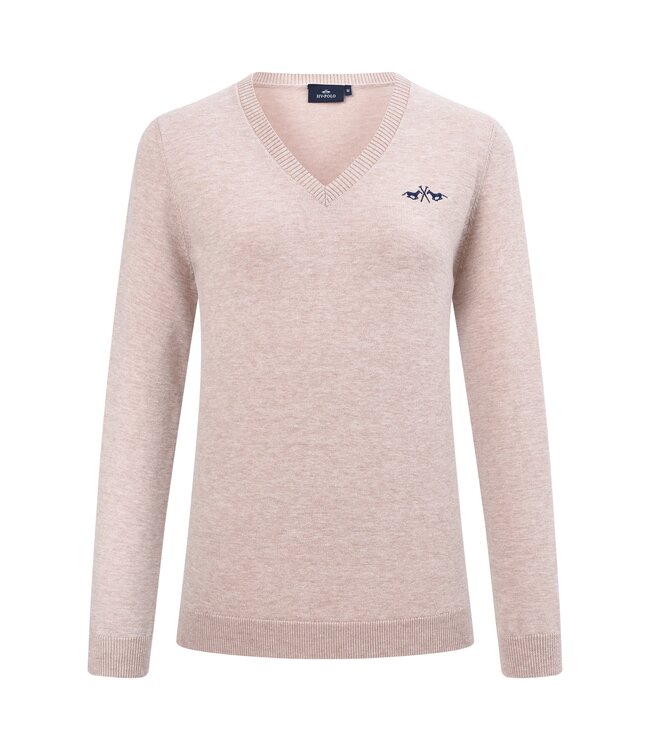 HVP ORALIE FINE KNIT V-NECK PULLOVER - Natural