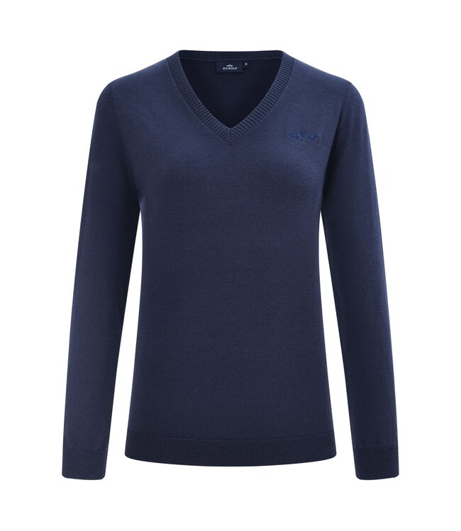 HVP ORALIE FINE KNIT V-NECK PULLOVER - Navy
