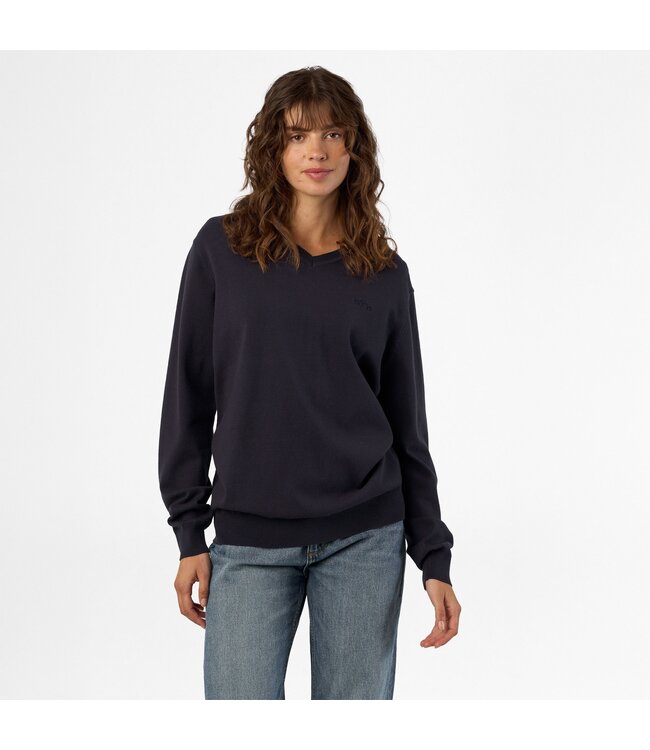 HVP ORALIE FINE KNIT V-NECK PULLOVER - Navy