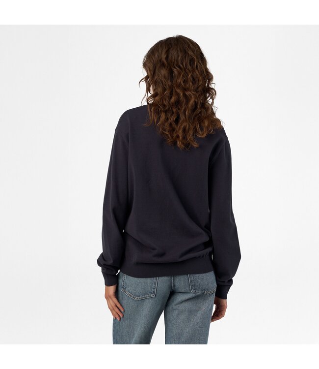 HVP ORALIE FINE KNIT V-NECK PULLOVER - Navy
