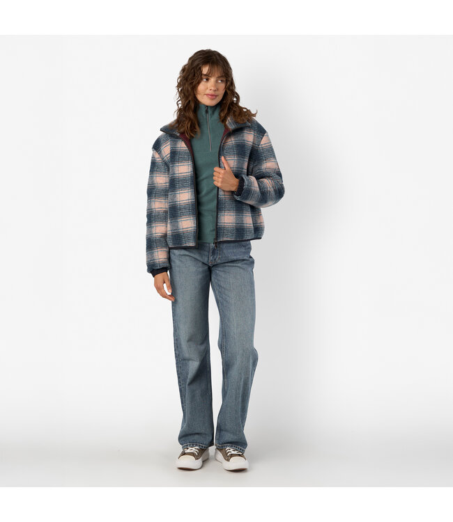 HVP CARLOTTA CHECKED FLEECE JACKET