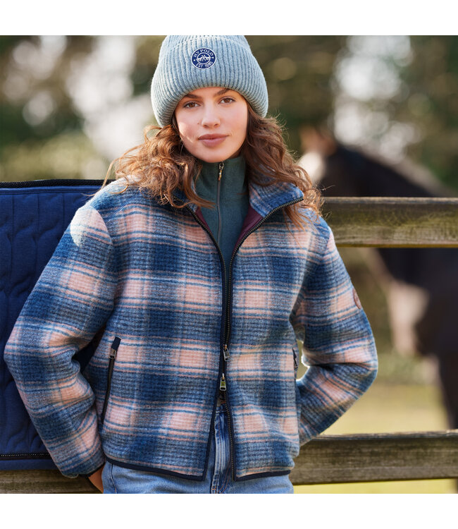 HVP CARLOTTA CHECKED FLEECE JACKET