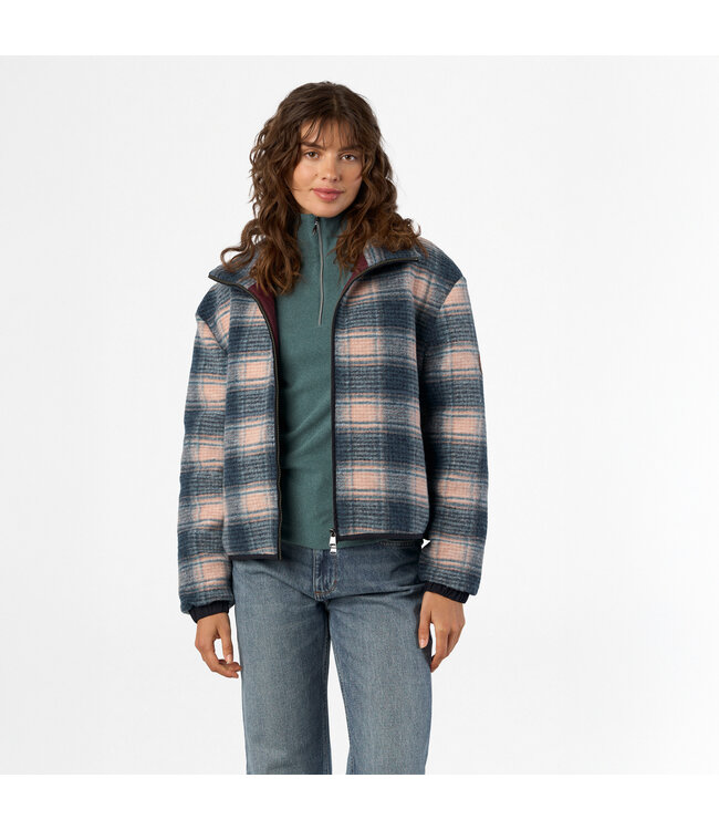 HVP CARLOTTA CHECKED FLEECE JACKET