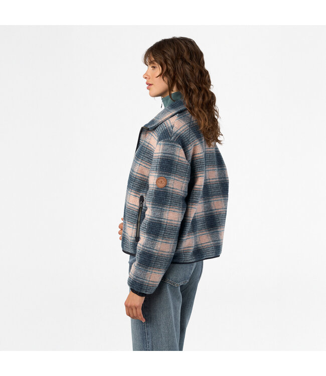 HVP CARLOTTA CHECKED FLEECE JACKET