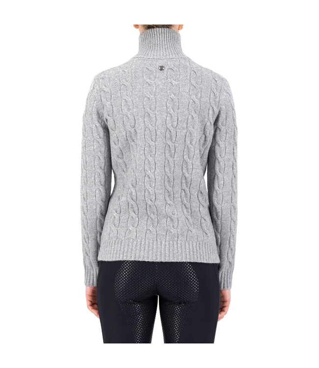 HVP DUNYA CABLE KNIT HALF ZIP - Grey Heather
