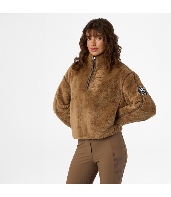 HVP ROSINE FLEECE HALF ZIP SWEATER - Camel