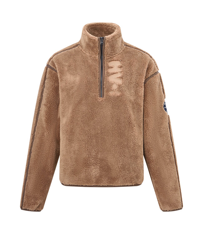 HVP ROSINE FLEECE HALF ZIP SWEATER - Camel
