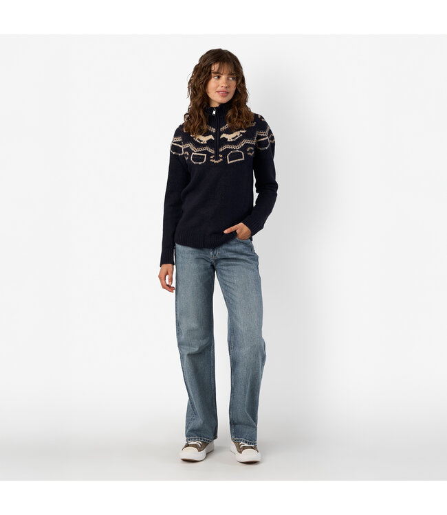 HVP JOSIE SOFT KNIT HAFLF ZIP PULLOVER - Navy