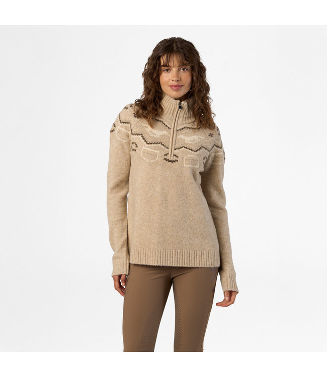HVP JOSIE SOFT KNIT HAFLF ZIP PULLOVER - Natural