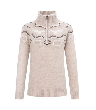 HV Equestrian HVP JOSIE SOFT KNIT HAFLF ZIP PULLOVER - Natural