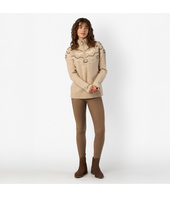 HVP JOSIE SOFT KNIT HAFLF ZIP PULLOVER - Natural