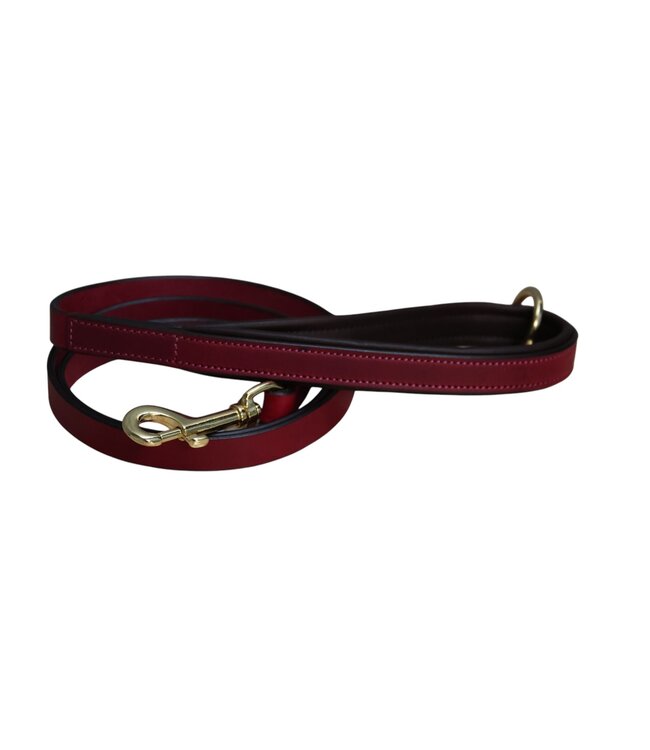 MACKEY PADDED DOG LEAD - Mullberry/Brown