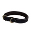 Mackey MACKEY PADDED LEATHER DOG COLLAR - Navy/Brown