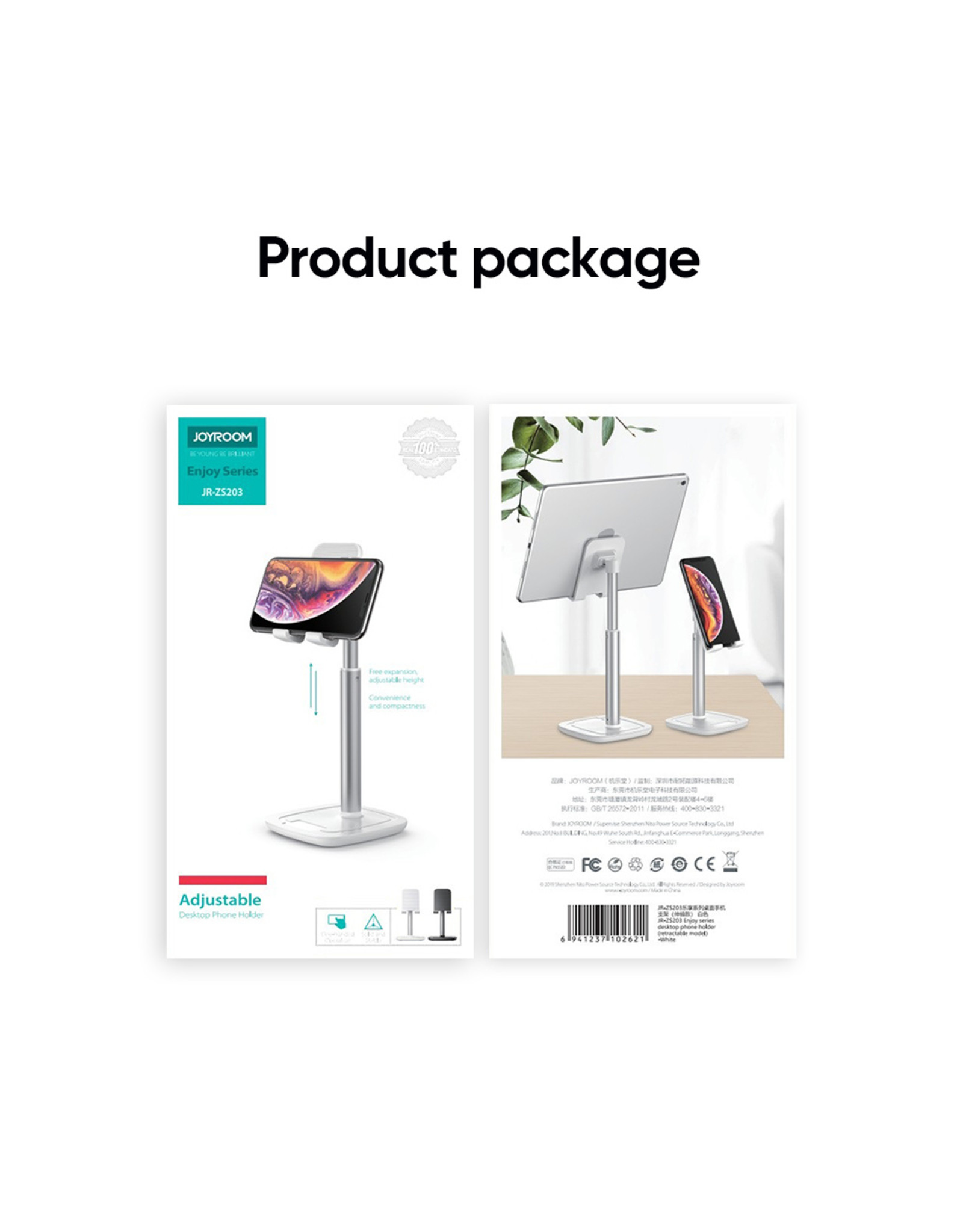 JOYROOM Smartphone & Tablet houder verstelbaar - Wit