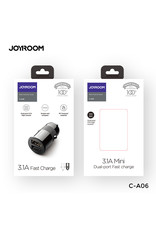 JOYROOM mini dual usb autolader 3.1A - zwart