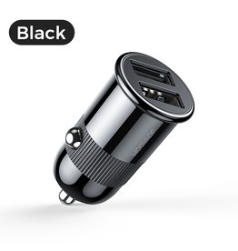 JOYROOM mini dual usb autolader 3.1A - zwart