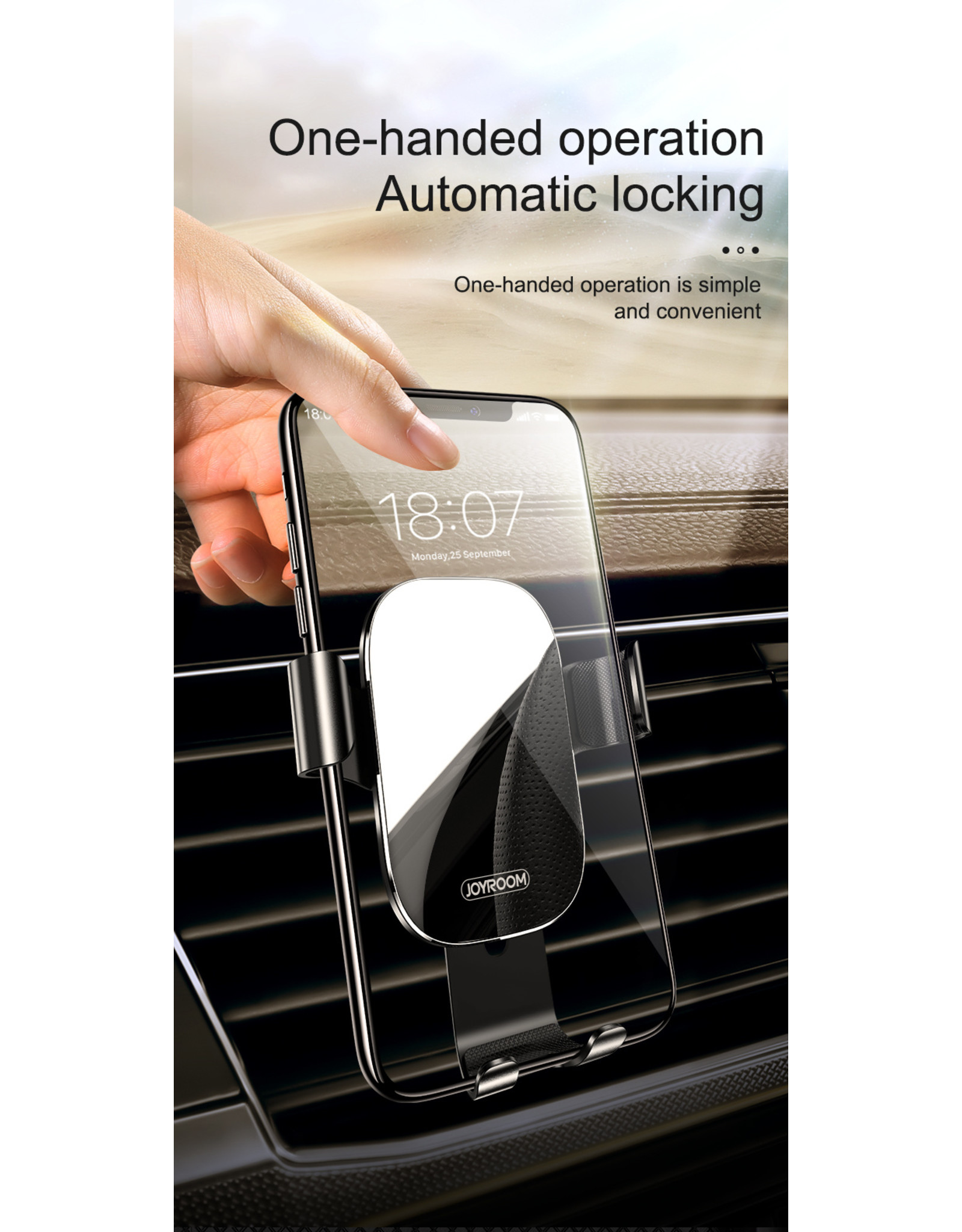 JOYROOM Airvent gravity autohouder - zwart