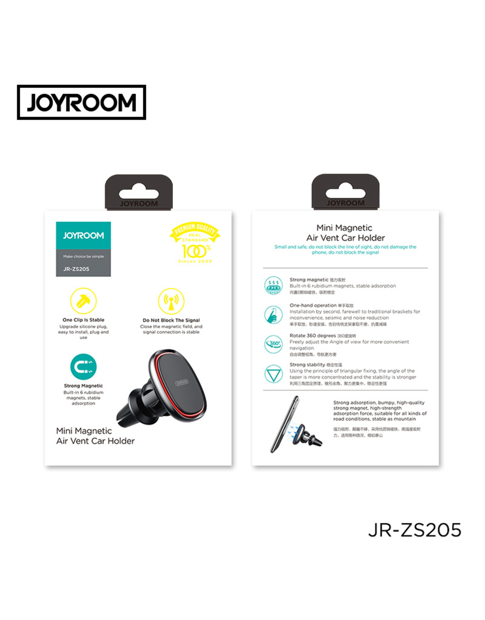 JOYROOM Magnetische Airvent autohouder zwart