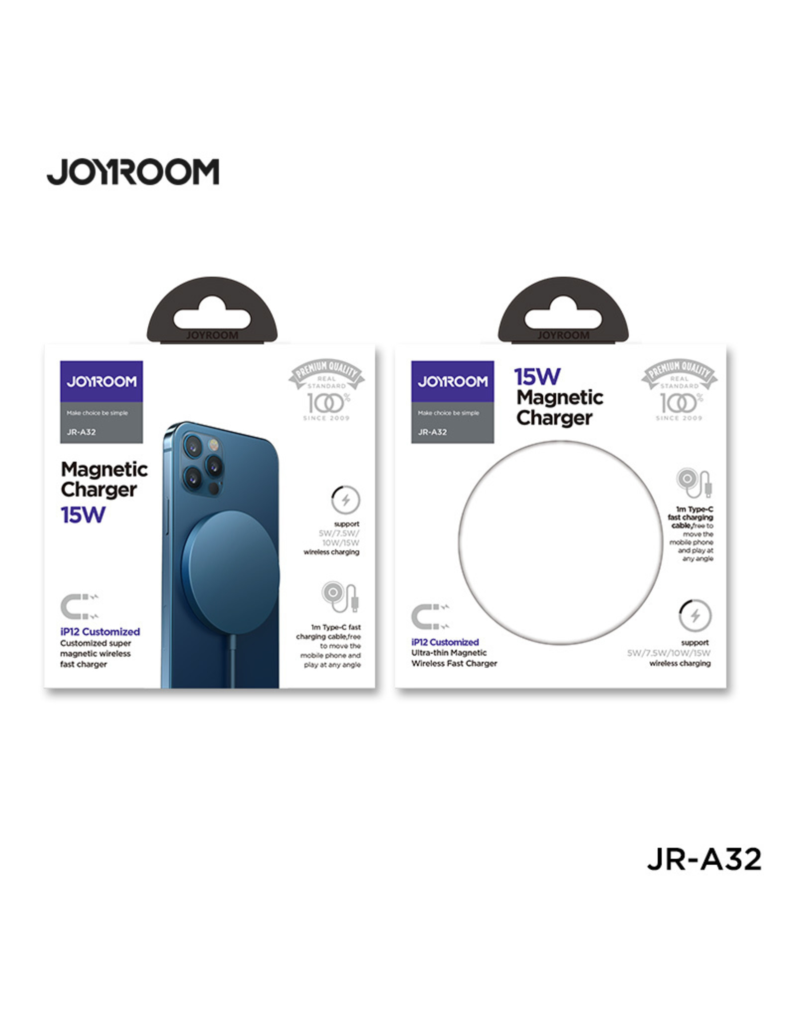 JOYROOM Magsafe draadloze oplader 15W - zwart