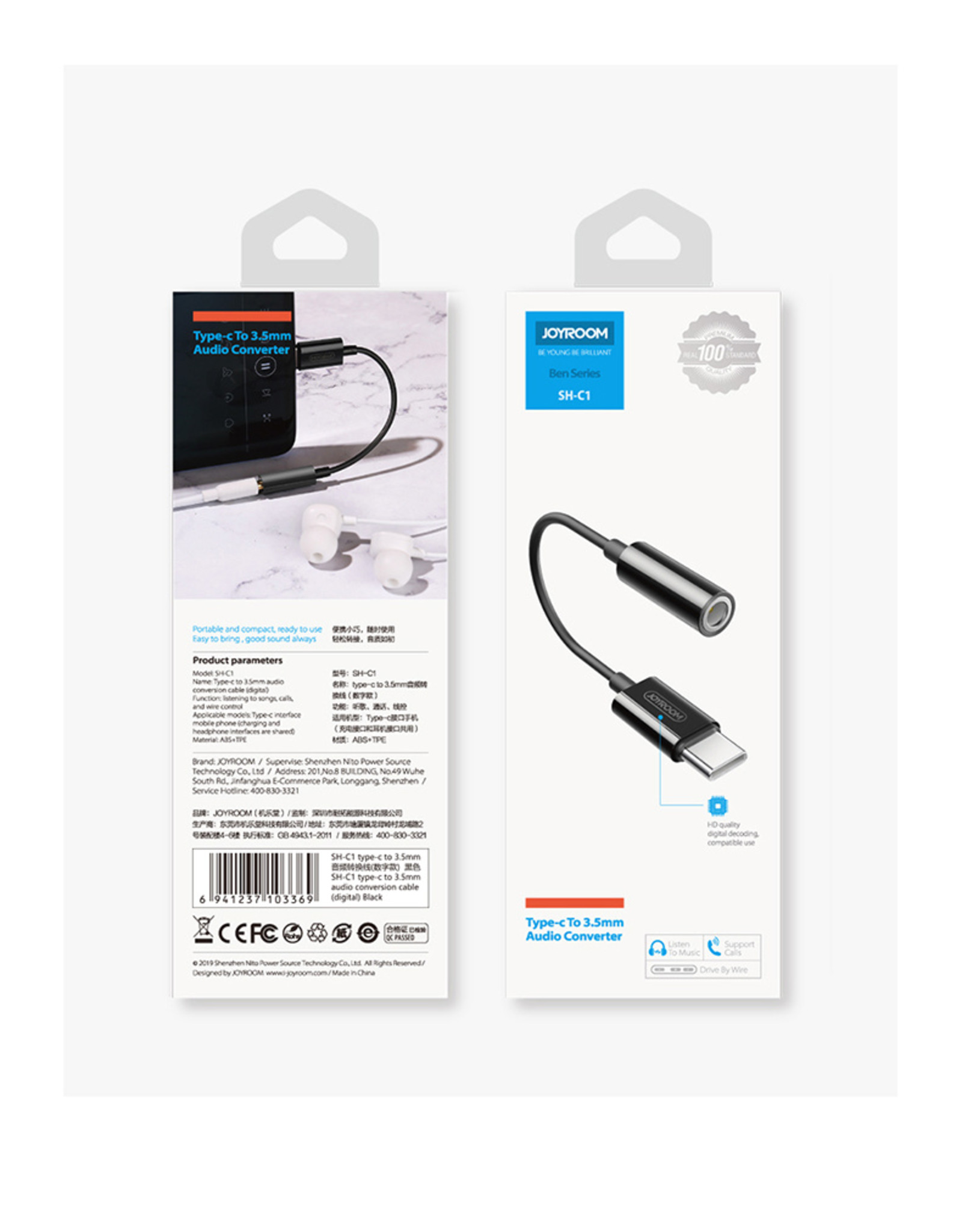 JOYROOM Audio adapter Type-C naar 3.5mm