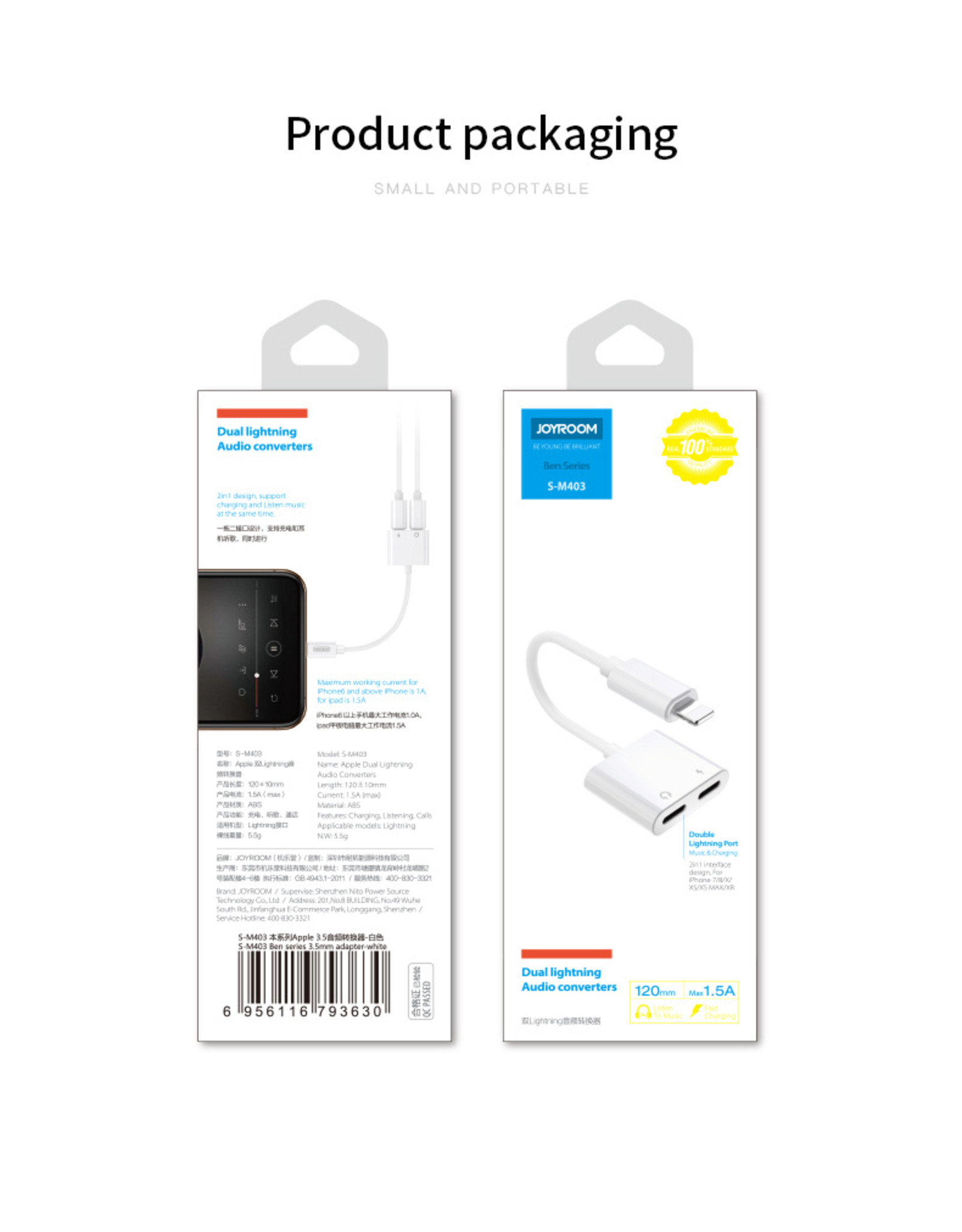 JOYROOM Adapter Lightning naar Lightning & 3.5mm