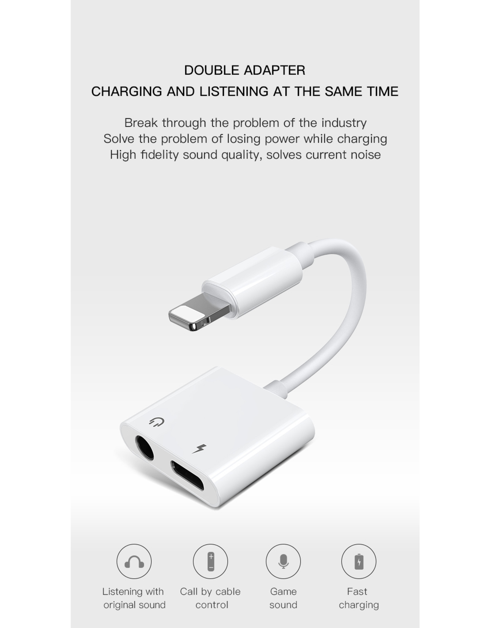 JOYROOM Adapter Lightning naar Lightning & 3.5mm