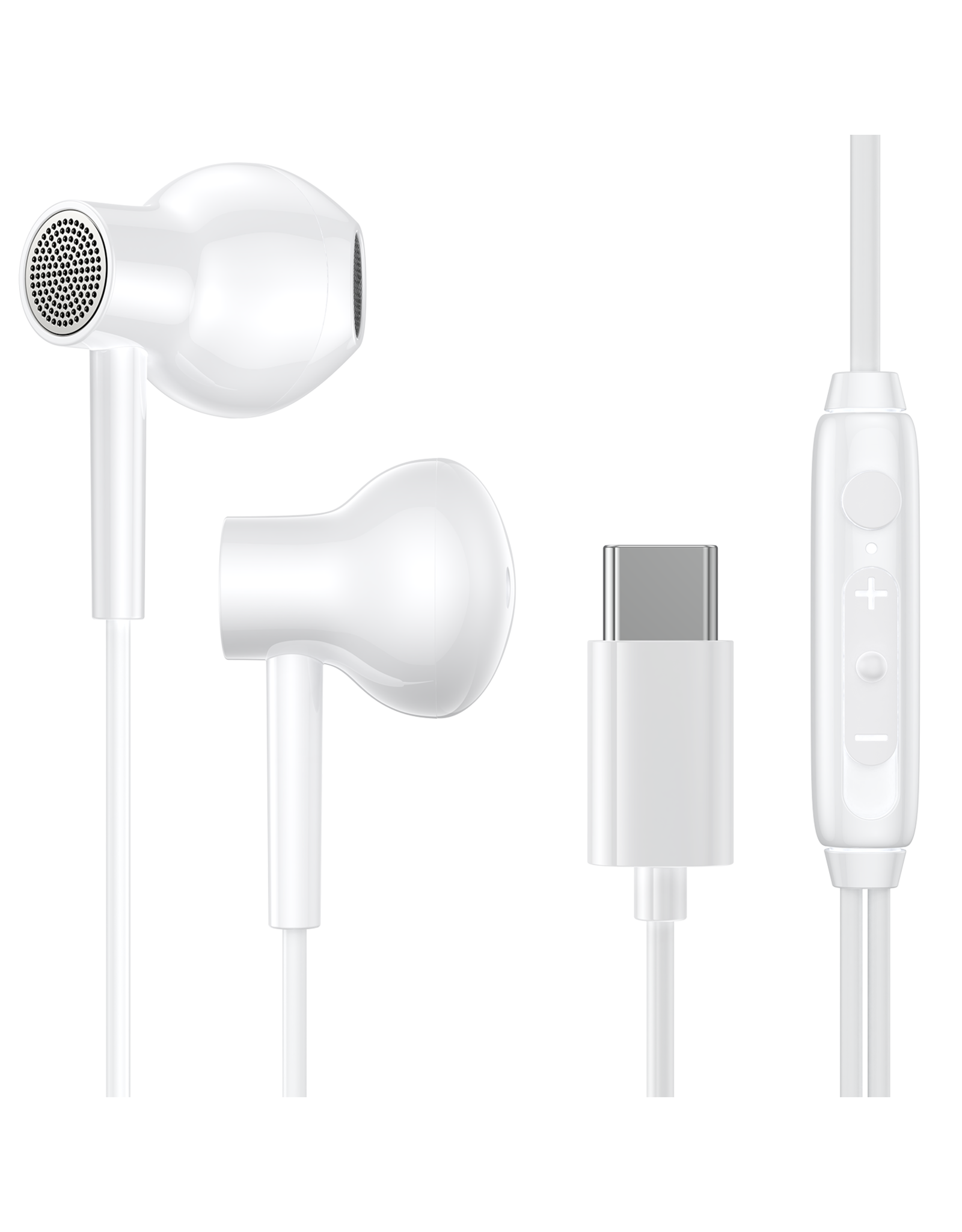 JOYROOM Type-C bekabelde headset - wit