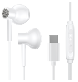 JOYROOM Type-C bekabelde headset - wit