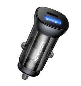 JOYROOM Autolader PD 38 watt USB-C + QC 3.0 USb - Zwart Transparant