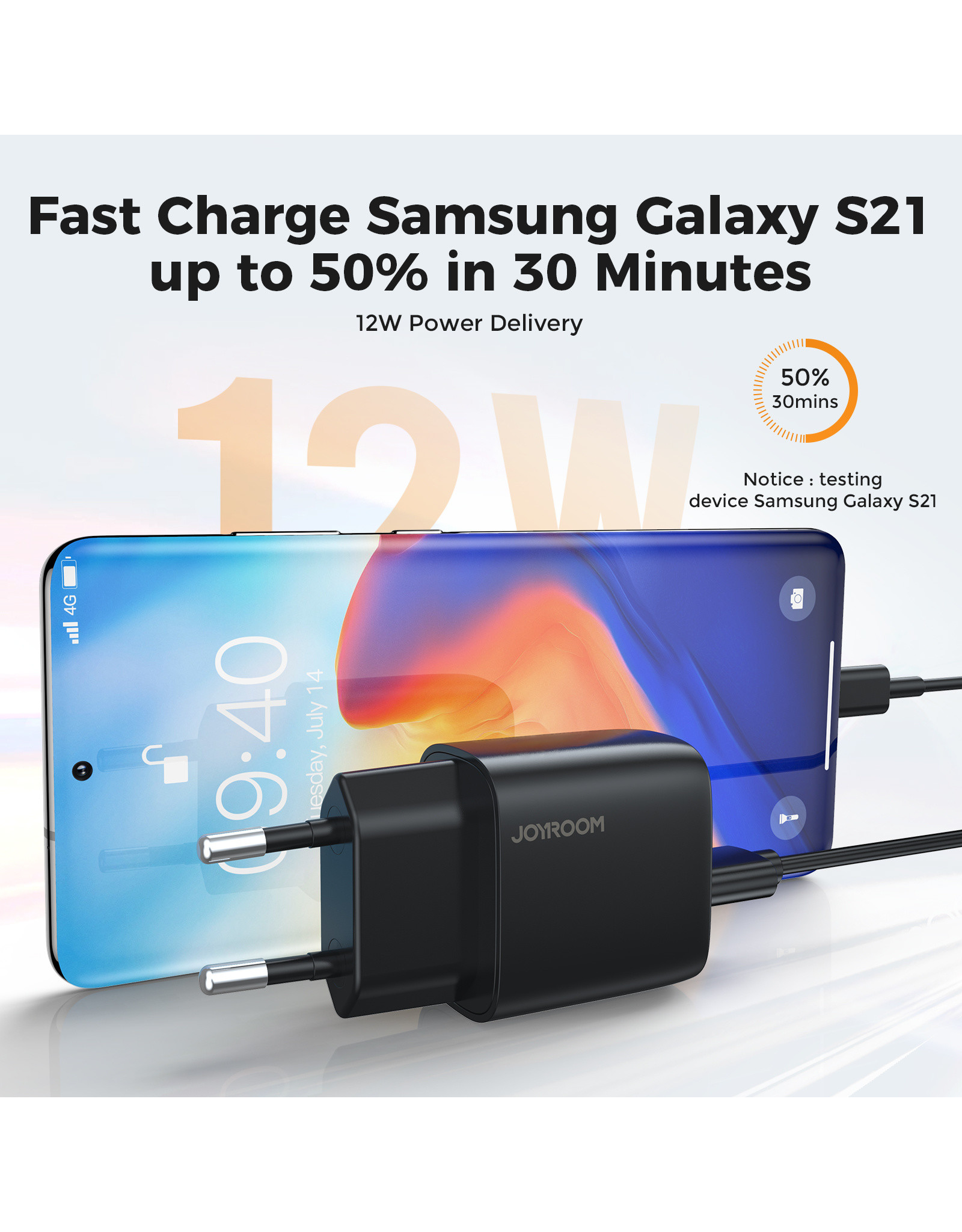 JOYROOM Thuislader 2 x usb poort fast charging 2.4A - zwart