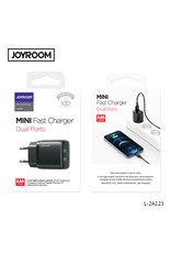 JOYROOM Thuislader 2 x usb poort fast charging 2.4A - zwart