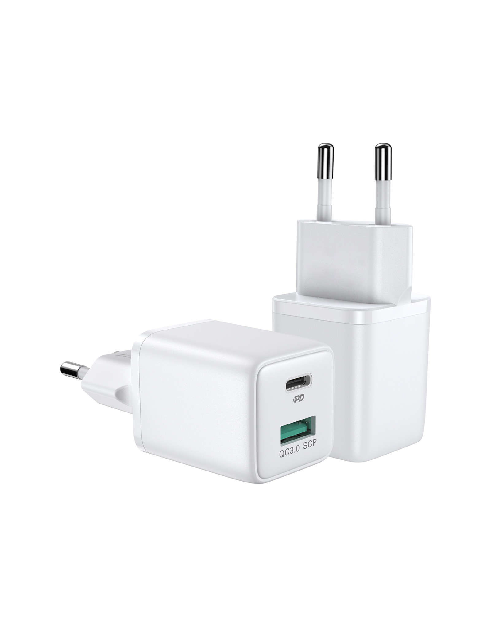 JOYROOM 30 Watt USB-C + OC 3.0 Adapter - Wit